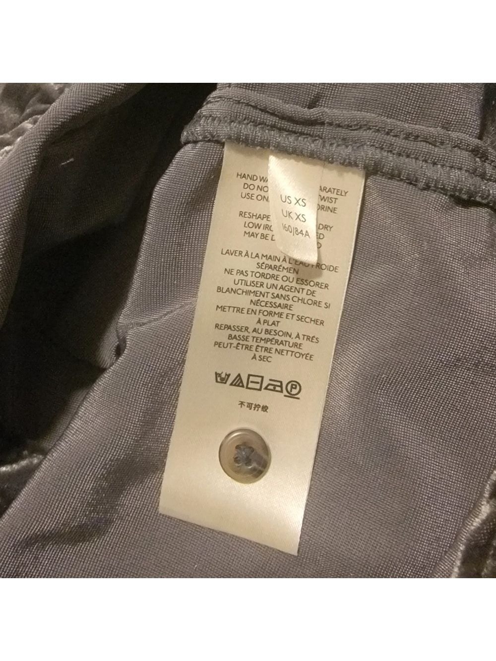 Anthropologie Pilcro Velvet Blouse Silver Gray XS - Picture 8 of 13